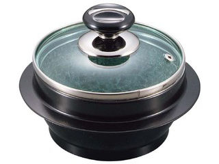 長水　遠赤　石焼釜（ガラス蓋付）アルミブ゜ラッグゴード枠付　１５cm