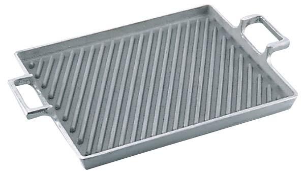 アルミイモノ　角型　斜溝付　ステーキパン　外寸３５５×２４０