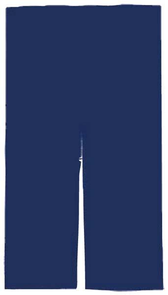 半間用　綿つむぎ　無地　のれん　紺