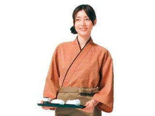 作務衣（男女兼用）ＫＪ００１０−６　レンガ　Ｌ