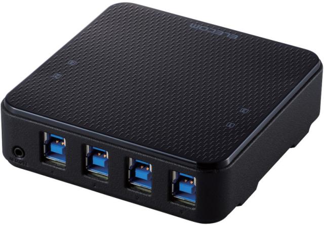 ELECOM エレコム USB切替器/USB3.0/PC側4ポート/接続機器4ポート/手元スイッチ/ブラック U3SW-T4