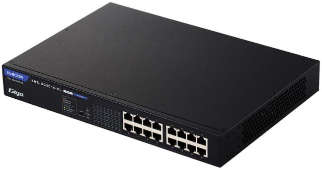 ELECOM エレコム 法人用ノン・インテリジェントスイッチングハブ/PoE/16界面/ワット数内蔵ひな型 EHB-UG2C16-PL