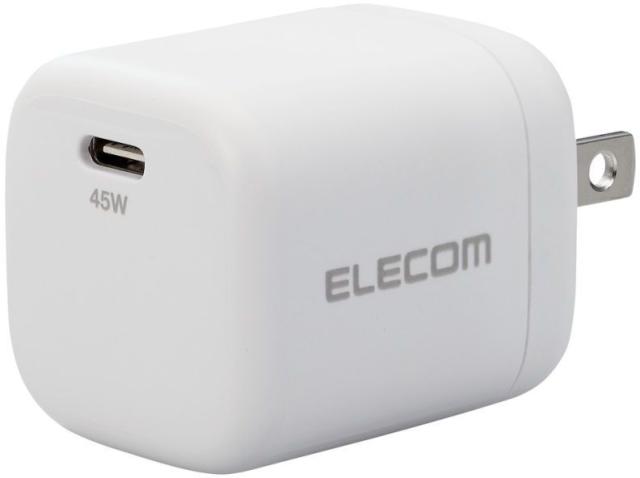 ELECOM エレコム ノートPC向けACアダプター/USB充電器/USB PD/45W/Type-C1ポート/スイングプラグ/ホワイト ACDC-PD2245WHの通販は