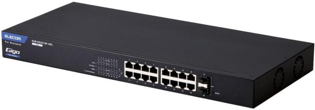 ELECOM エレコム 法人向けスイッチングハブ/WEBスマート/Giga/PoE/16ポート/大容量/3年保証 EHB-SG2C16F-HPL