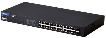 ELECOM EHB-SG2C24F-PLスイッチングハブ24ポート　⚫︎ スイッチングハブ 24ポート ギガ WEBスマート 金属筐体 電源内蔵
