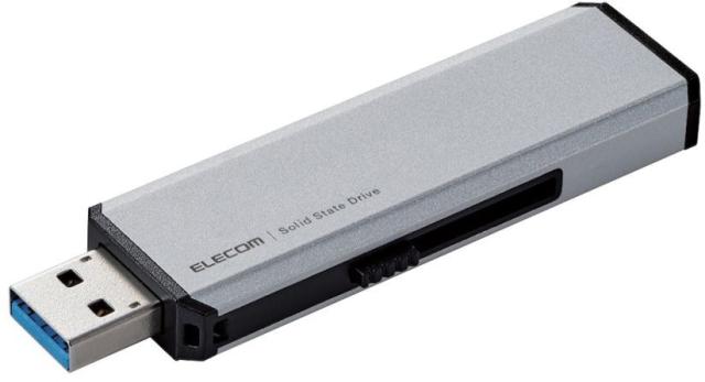 ELECOM エレコム 外付けSSD/USB3.2(Gen1)対応/スライド式/Type-C&Type-A両対応/500GB/シルバー ESD-EWA0500GSVの通販は