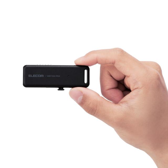 ELECOM エレコム 外付けポータブルSSD/USB3.2(Gen2)対応/スライド式/2TB/ブラック ESD-EMB2000GBKの通販は