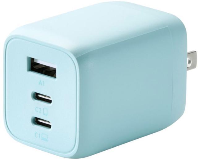 ELECOM エレコム AC充電器/USB充電器/USB PD対応/PPS対応/65W/USB-C2ポート/USB-A1ポート/&me/ペールブルー MPA-ACCP4465BUの通販は