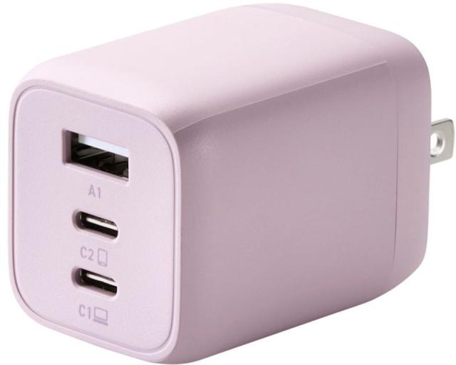 ELECOM エレコム AC充電器/USB充電器/USB PD対応/PPS対応/65W/USB-C2ポート/USB-A1ポート/&me/ラベンダー MPA-ACCP4465PUの通販は 5,550円