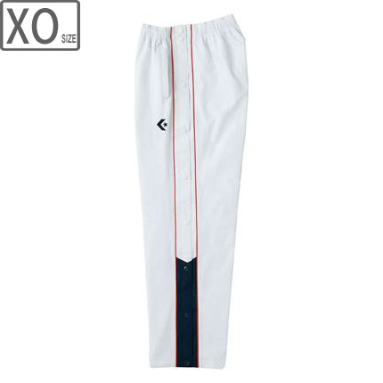 CONVERSE コンバース 【メンズ】ウォームアップパンツ フルオープン 【ホワイト×ネイビー】【XOサイズ】 CB162501P-1129