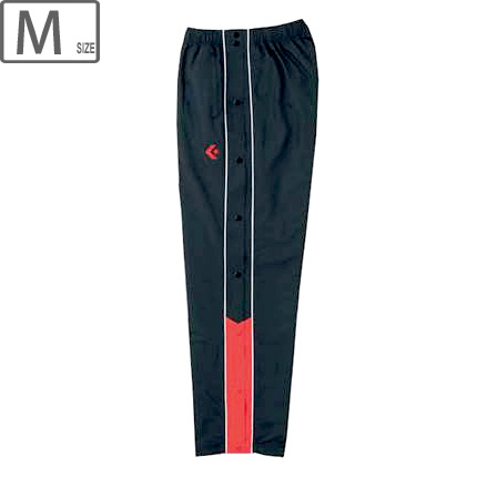 CONVERSE コンバース 【メンズ】ウォームアップパンツ フルオープン 【ブラック×レッド】【Mサイズ】 CB162501P-1964