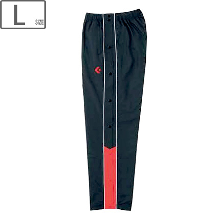 CONVERSE コンバース 【メンズ】ウォームアップパンツ フルオープン 【ブラック×レッド】【Lサイズ】 CB162501P-1964