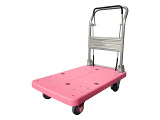 KANATSU/カナツー 【ドラムブレーキ静音】PLA200M1-DX-DB ハンドル折りたたみ式台車 (ピンク)の通販は 28,306円
