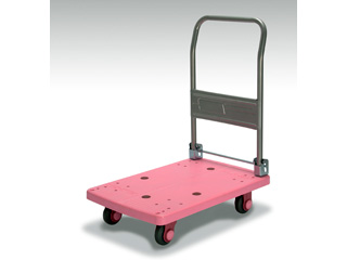 KANATSU/カナツー 【静音】PLA150-DX プラ150・ハンドル折たたみ式台車 (ピンク)