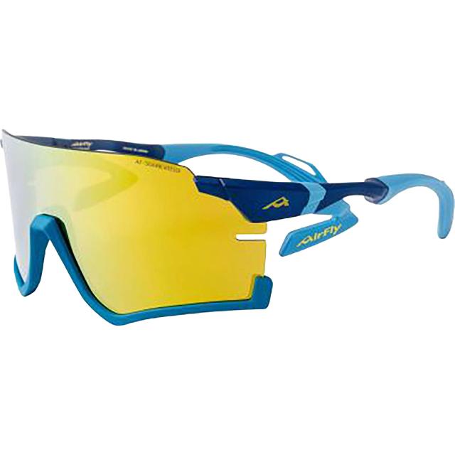 Airfly エアフライ 【ユニセックス】鼻パッドがないスポーツサングラス ゴールドミラーシリンダーレンズ装着 AF-306 C-1RE