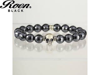 Roen BLACK/ロエンブラック RoenBLACK 【ヘマタイト(カット）】ストーンスカルブレスレット RO-222の通販は