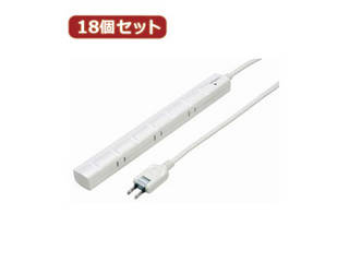 YAZAWA YAZAWA 【18個セット】 3P対応スリムタップ7個口 Y02YJKP702WHX18