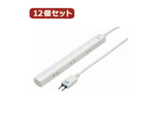 YAZAWA YAZAWA 【12個セット】 3P対応スリムタップ7個口 Y02YJKP705WHX12