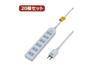 YAZAWA YAZAWA 【20個セット】 雷ガード付延長コード・タップ6個口 Y02KS602WHX20