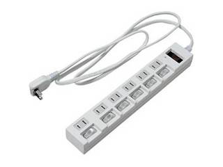 YAZAWA YAZAWA 【10個セット】 個別集中スイッチ付節電タップ Y02BKS672WHX10