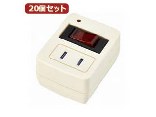 YAZAWA YAZAWA 【20個セット】 雷ガード・ブレーカー機能付き省エネタップ Y02FBHKS110WHX20