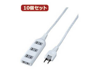 YAZAWA YAZAWA 【10個セット】耐トラ付タップ4個口  Y02S403WHX10