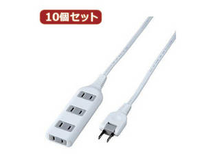 YAZAWA YAZAWA 【10個セット】耐トラ付タップ4個口  Y02S402WHX10