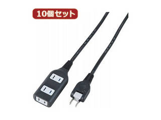 YAZAWA YAZAWA 【10個セット】耐トラ付タップ3個口  Y02S302BKX10