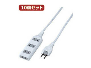 YAZAWA YAZAWA 【10個セット】耐トラ付タップ4個口  Y02S401WHX10