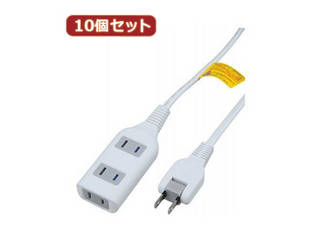 YAZAWA YAZAWA 【10個セット】耐トラ付タップ3個口  Y02S301WHX10