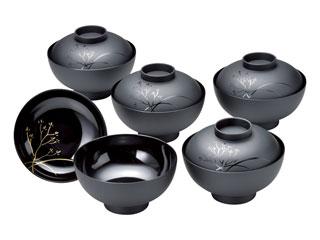 紀州塗 草花 吸い物椀5客揃の通販は 15,429円