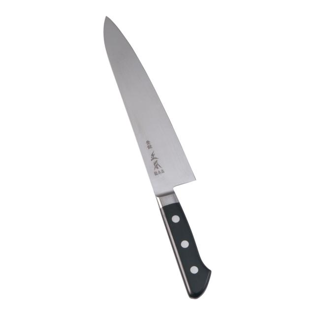 MASAMOTO 正本総本店 【正本】ハイパーモリブデン鋼　ツバ付牛刀／（両刃）２１cm