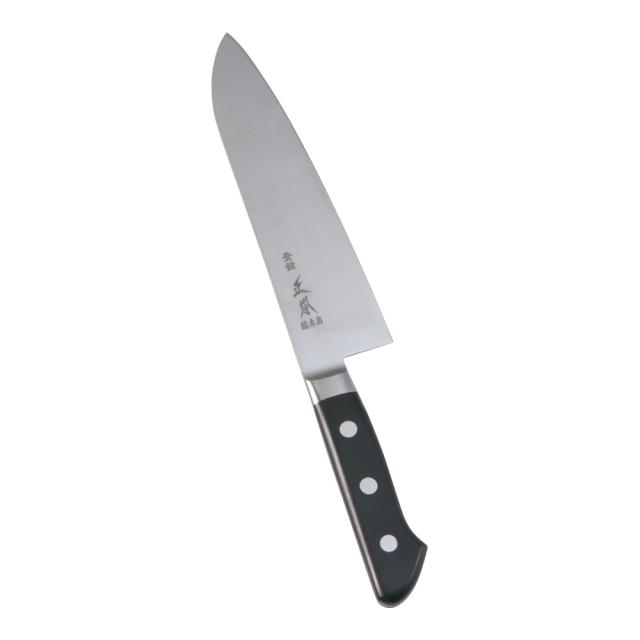 MASAMOTO 正本総本店 【正本】ハイパーモリブデン鋼ツバ付文化包丁／（両刃）１８cm
