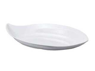WAKAIZUMI 若泉漆器 ニューホワイト　変形鉢　52．4cm
