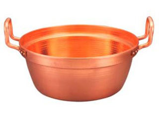 銅さわり鍋　錫引きなし/外径４１，５ｃｍ/３０年あまり使用 銅さわり鍋 錫引きなし/外径41，5cm/30年あまり使用