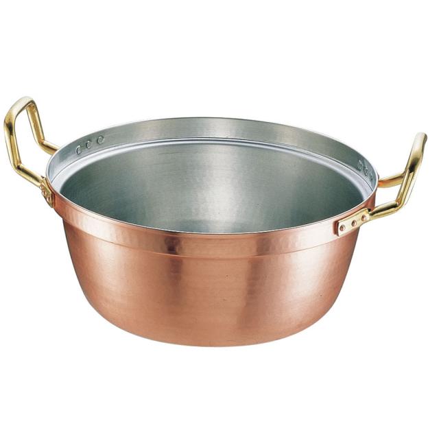 MARUSHIN 丸新銅器 ＳＡ銅　円付鍋　両手（錫引きあり）／３３cm