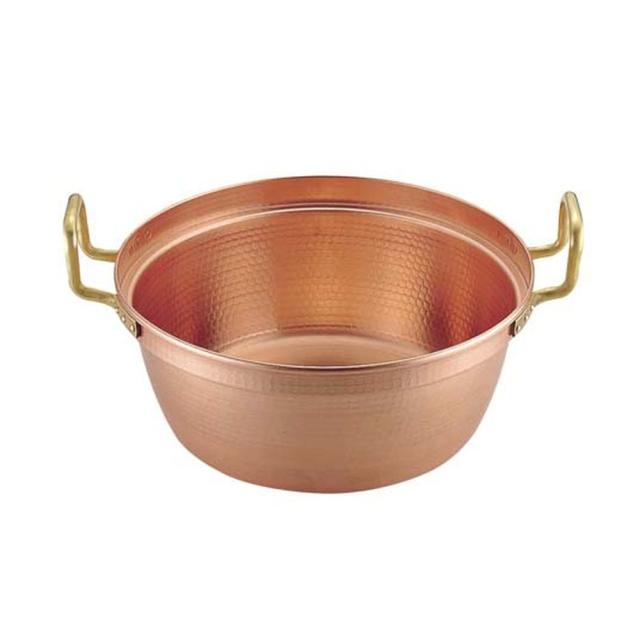 MARUSHIN 丸新銅器 SA銅 円付鍋 両手（錫引きなし）／33cm