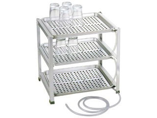 nakao 中尾アルミ製作所 アルマイト　三段式ウォーターグラストレイ（水切盆）中の通販は