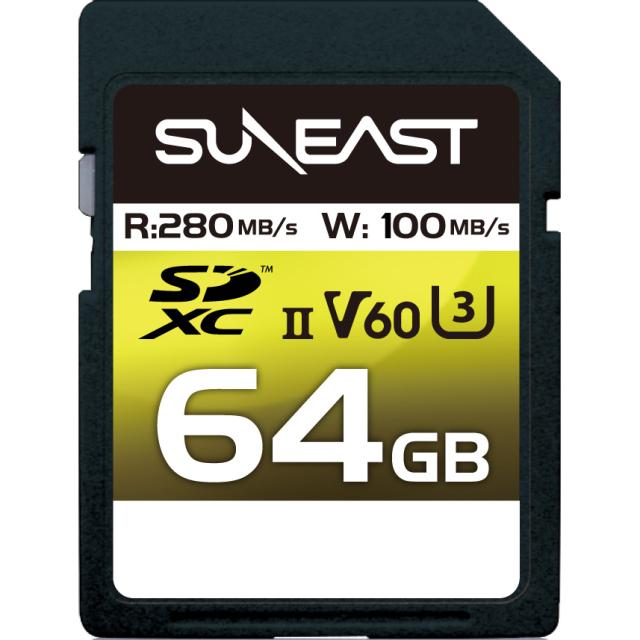 SUNEAST サンイースト SDXCカード SUNEAST ULTIMATE PRO SD UHS-II V60カード 64GB SE-SDU2064GC280 SDカード