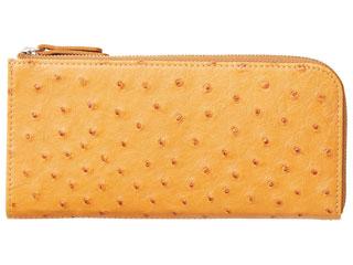 ★★★オストリッチL字ファスナー長財布 イエロー  S-NOL203003YEの通販は 55,000円