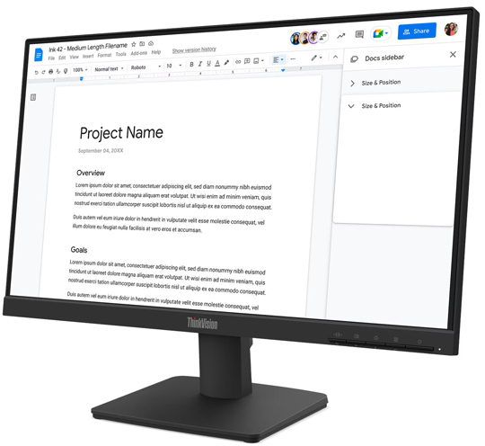 Lenovo レノボ フルHD対応 21.5型ワイド液晶ディスプレイ ThinkVision S22-4e (ブラック/3年間フル保証/IPS) 64CBKAR6JP_1