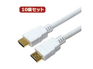 HORIC 【10個セット】 HORIC HDMIケーブル 2m ホワイト 樹脂モールドタイプ HDM20-005WHX10 9,752円