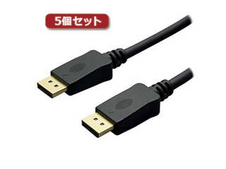 ミヨシ 【5個セット】 ミヨシ 4K対応 DisplayPortケーブル 2.8m ブラック DP-28/BKX5