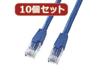 サンワサプライ 【10個セット】サンワサプライ カテゴリ6UTPクロスケーブル KB-T6L-02BLCKX10の通販は