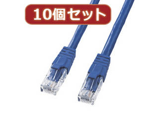 サンワサプライ 【10個セット】サンワサプライ カテゴリ6UTPクロスケーブル KB-T6L-03BLCKX10