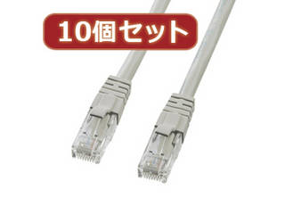 サンワサプライ 【10個セット】サンワサプライ カテゴリ6UTPクロスケーブル KB-T6L-03CKX10