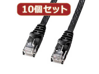 10個セットサンワサプライ カテゴリ6フラットLANケーブル LA-FL6-05BKX10 まとめ得 10個セットサンワサプライ カテゴリ6フラットLANケーブル LA