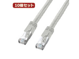 サンワサプライ 【10個セット】サンワサプライ PoECAT6LANケーブル KB-T6POE-03X10