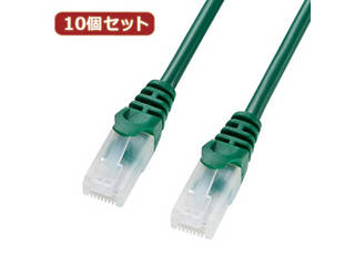 サンワサプライ 【10個セット】サンワサプライ ツメ折れ防止CAT5eLANケーブル LA-Y5TS-05GX10