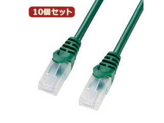 サンワサプライ 【10個セット】サンワサプライ ツメ折れ防止CAT5eLANケーブル LA-Y5TS-10GX10
